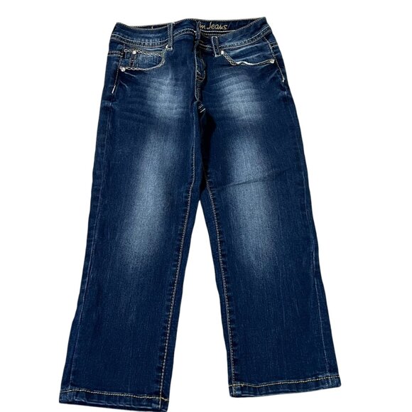 Justice Girls Premium Jeans With Embellished Pockets & Light Wash Denim 10 - Picture 1 of 4